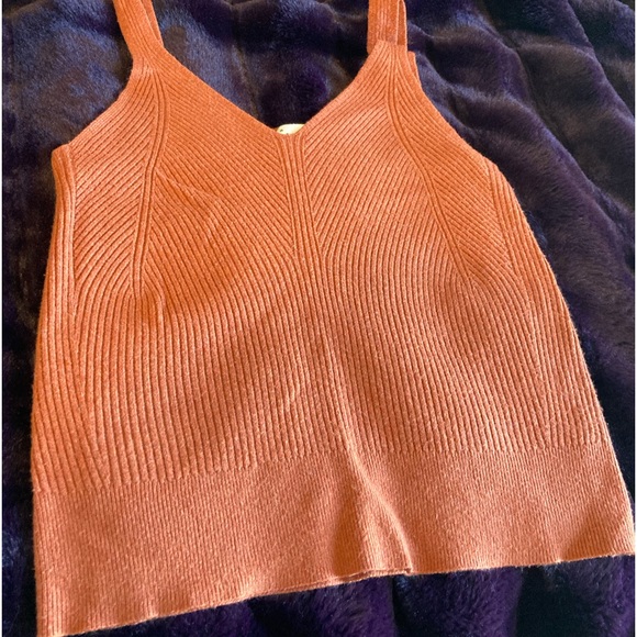 Orange Sweater Tank Top - Picture 1 of 4